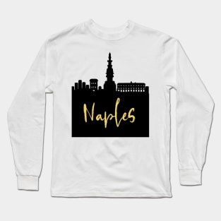 NAPLES ITALY DESIGNER SILHOUETTE SKYLINE ART Long Sleeve T-Shirt